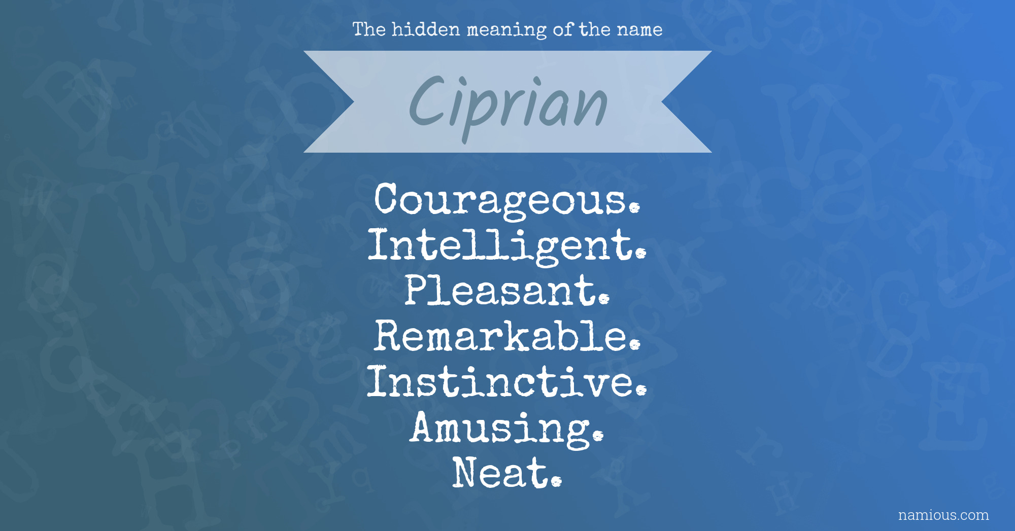 The hidden meaning of the name Ciprian