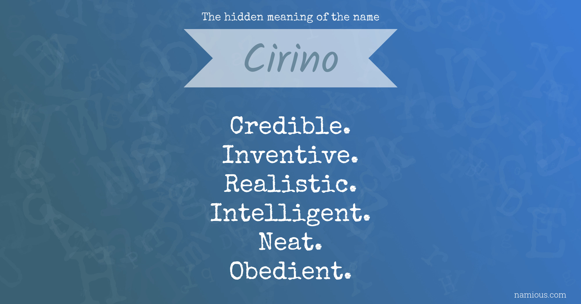 The hidden meaning of the name Cirino