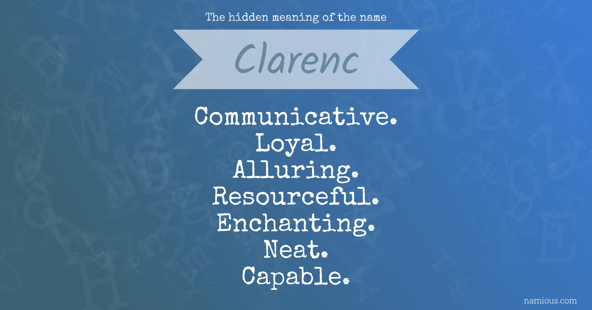 The hidden meaning of the name Clarenc