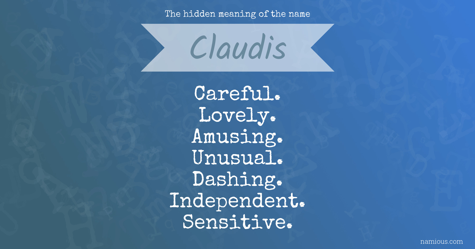 The hidden meaning of the name Claudis