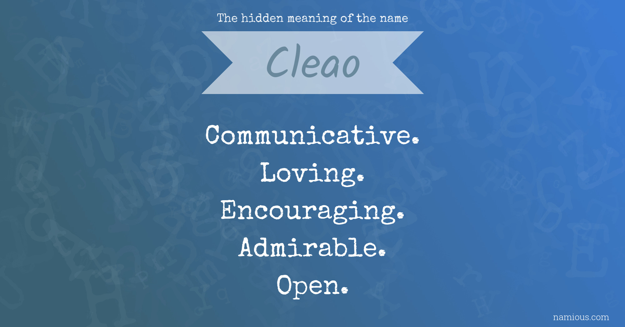 The hidden meaning of the name Cleao