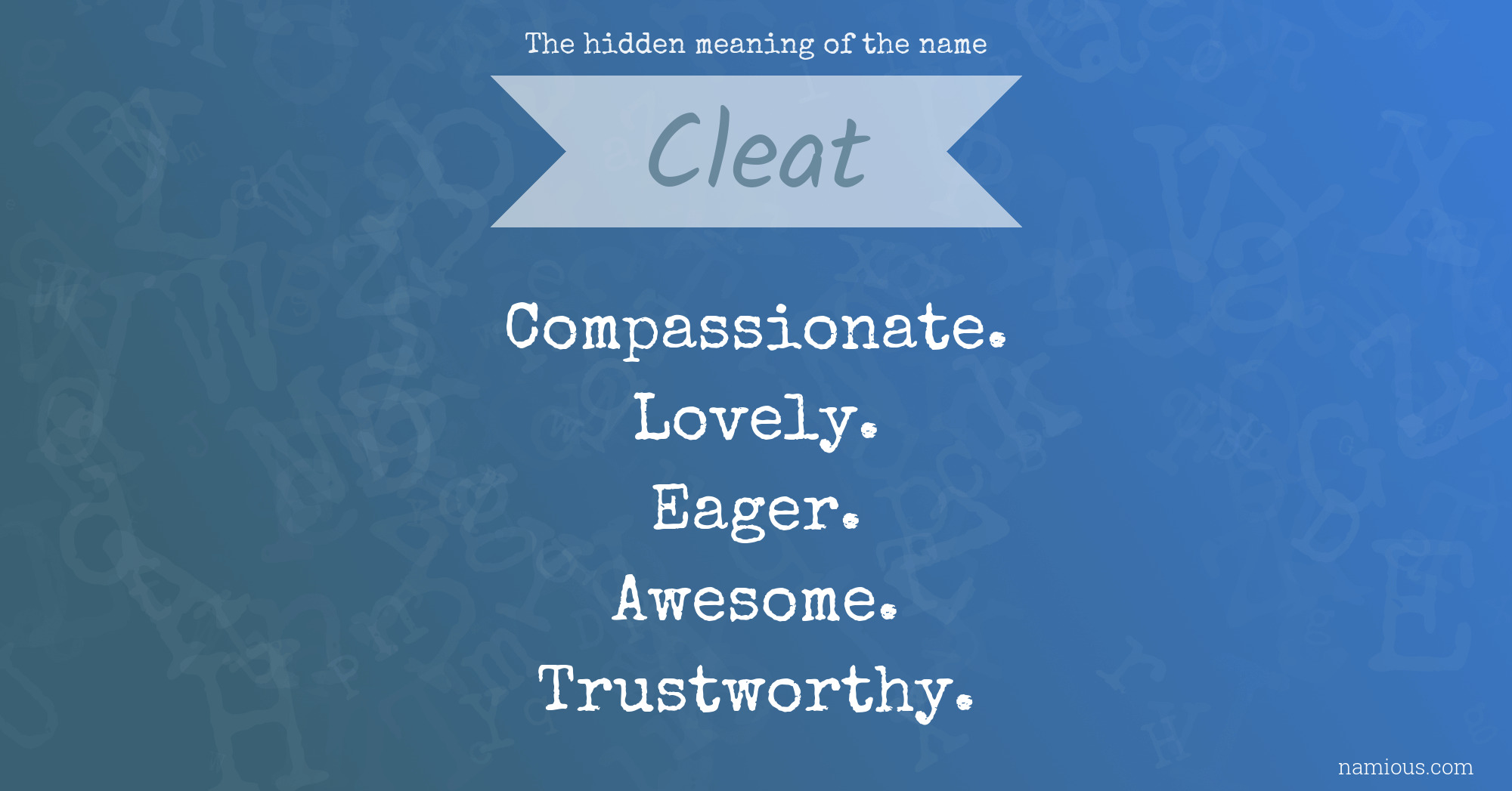 The hidden meaning of the name Cleat