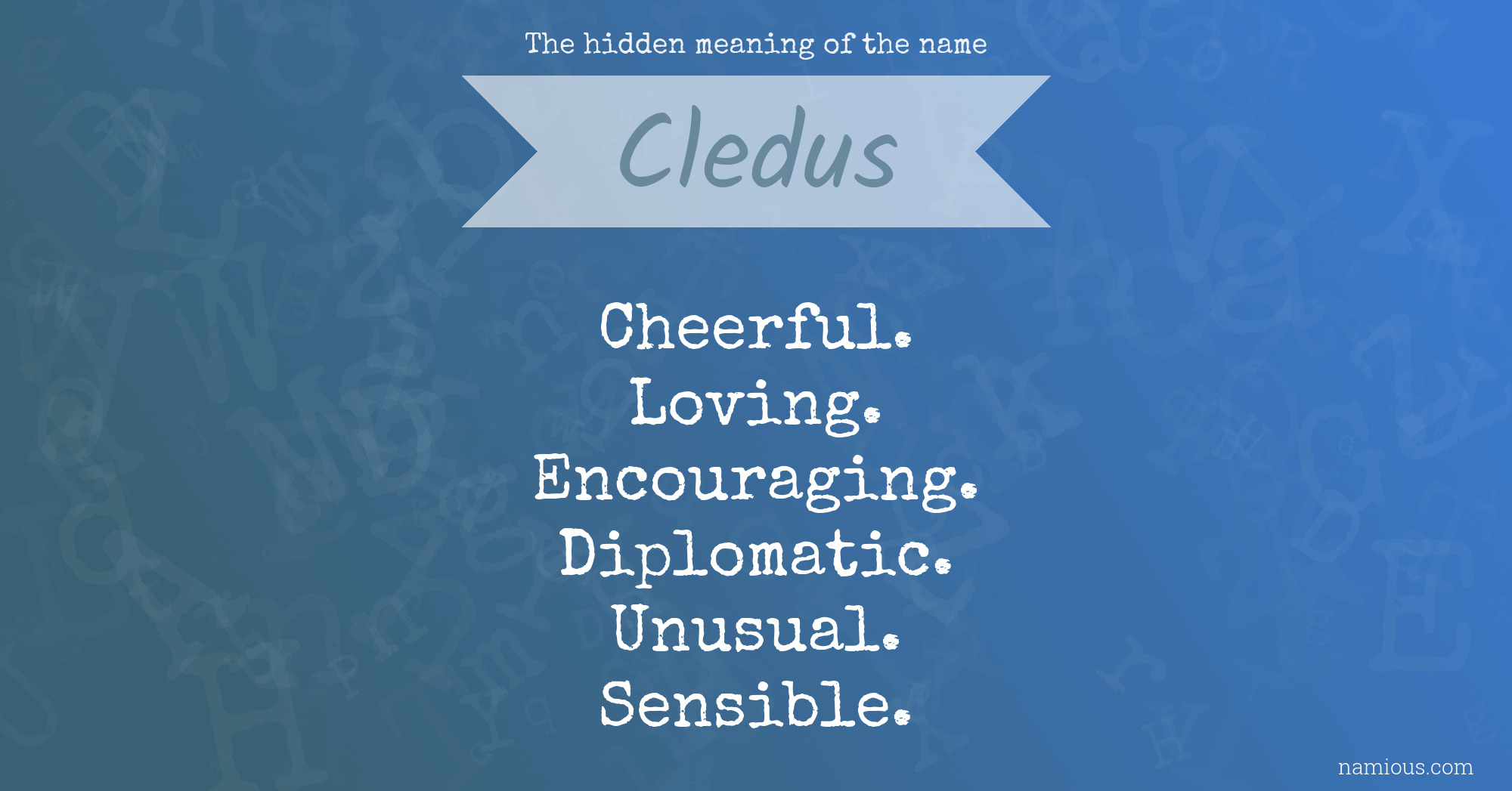 The hidden meaning of the name Cledus