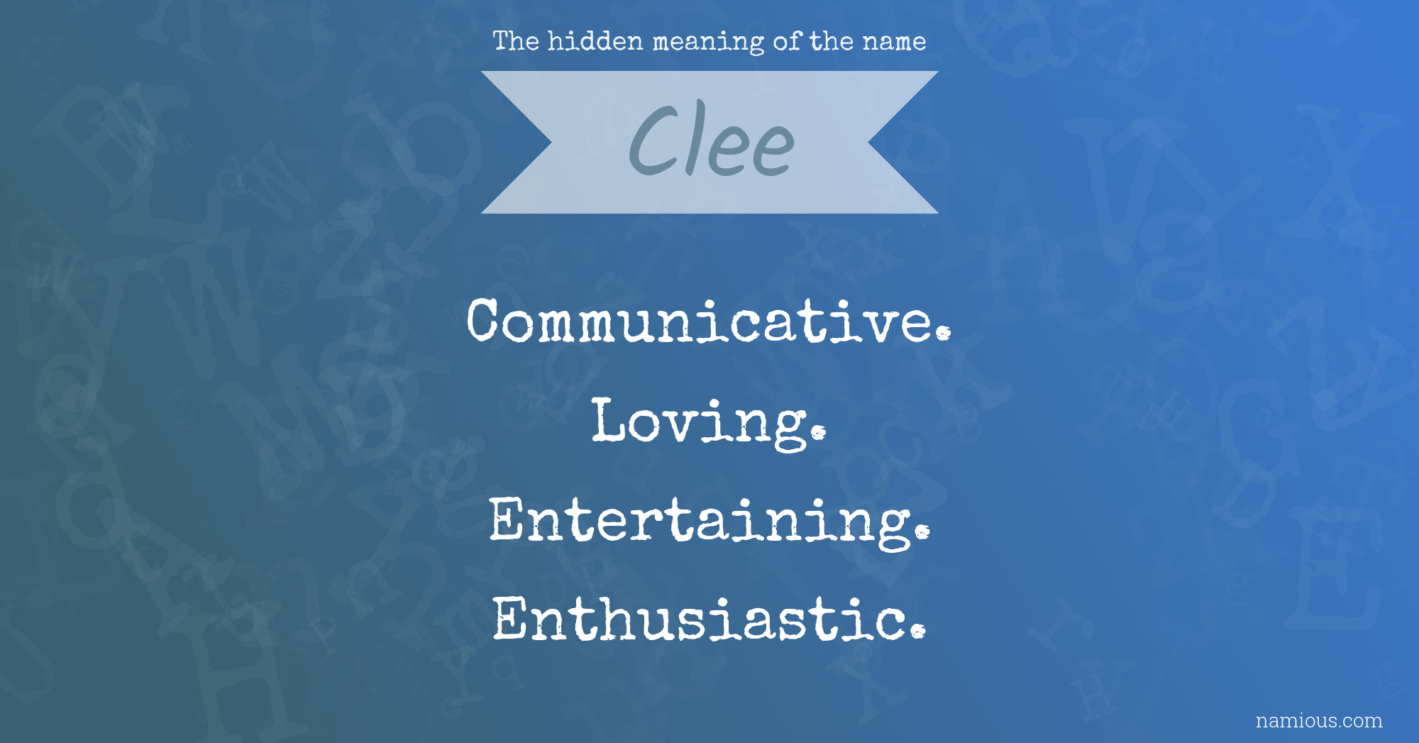 The hidden meaning of the name Clee