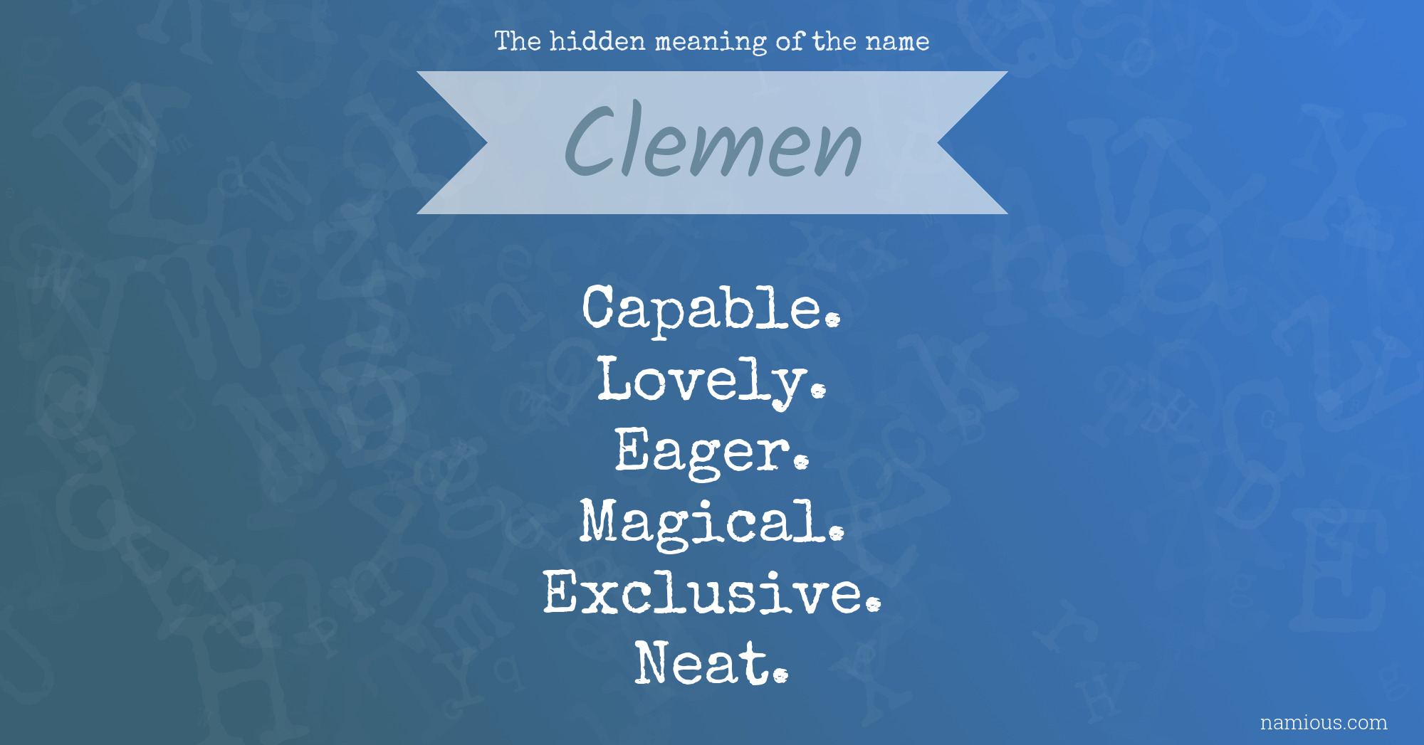 The hidden meaning of the name Clemen