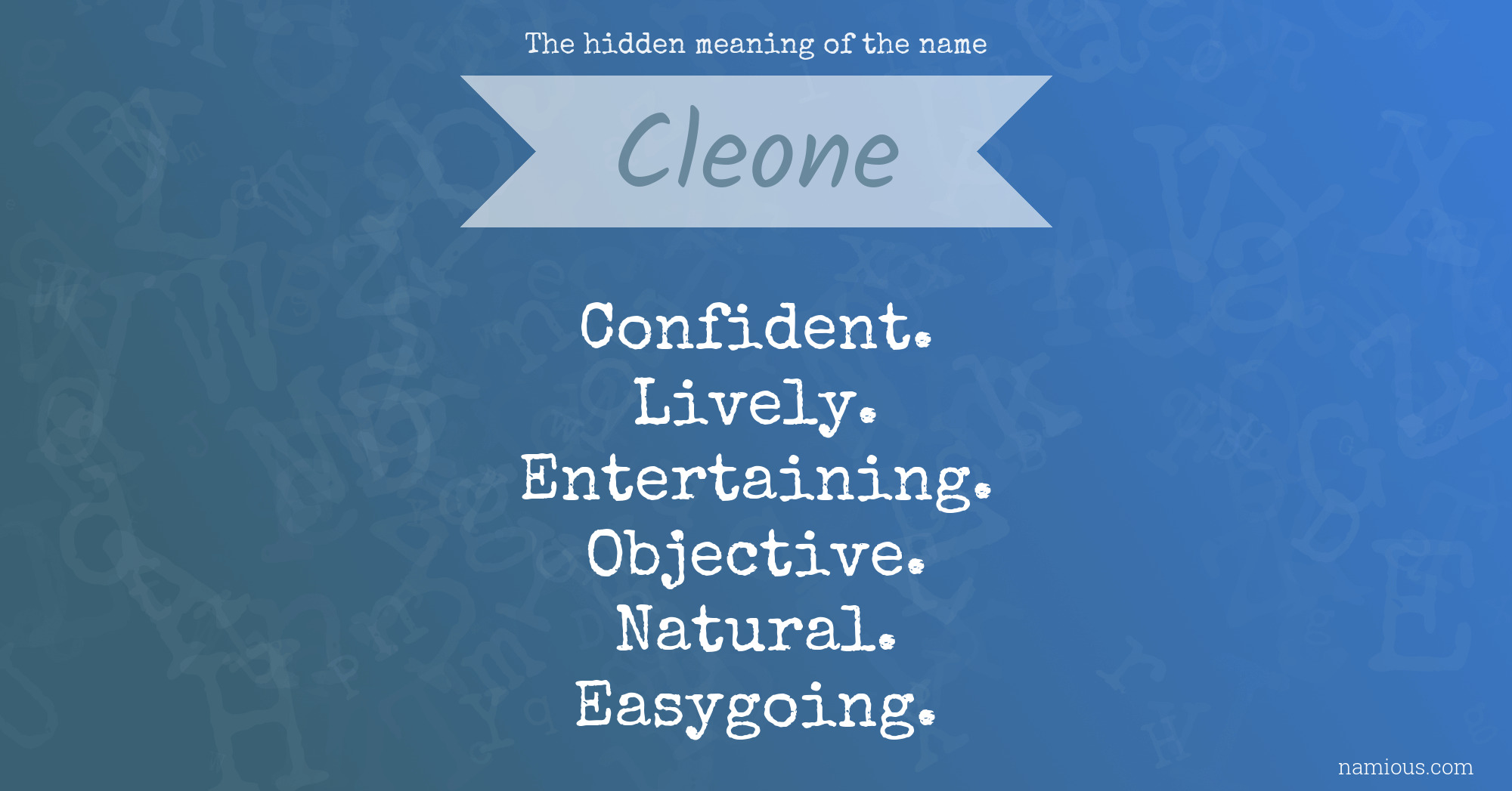 The hidden meaning of the name Cleone