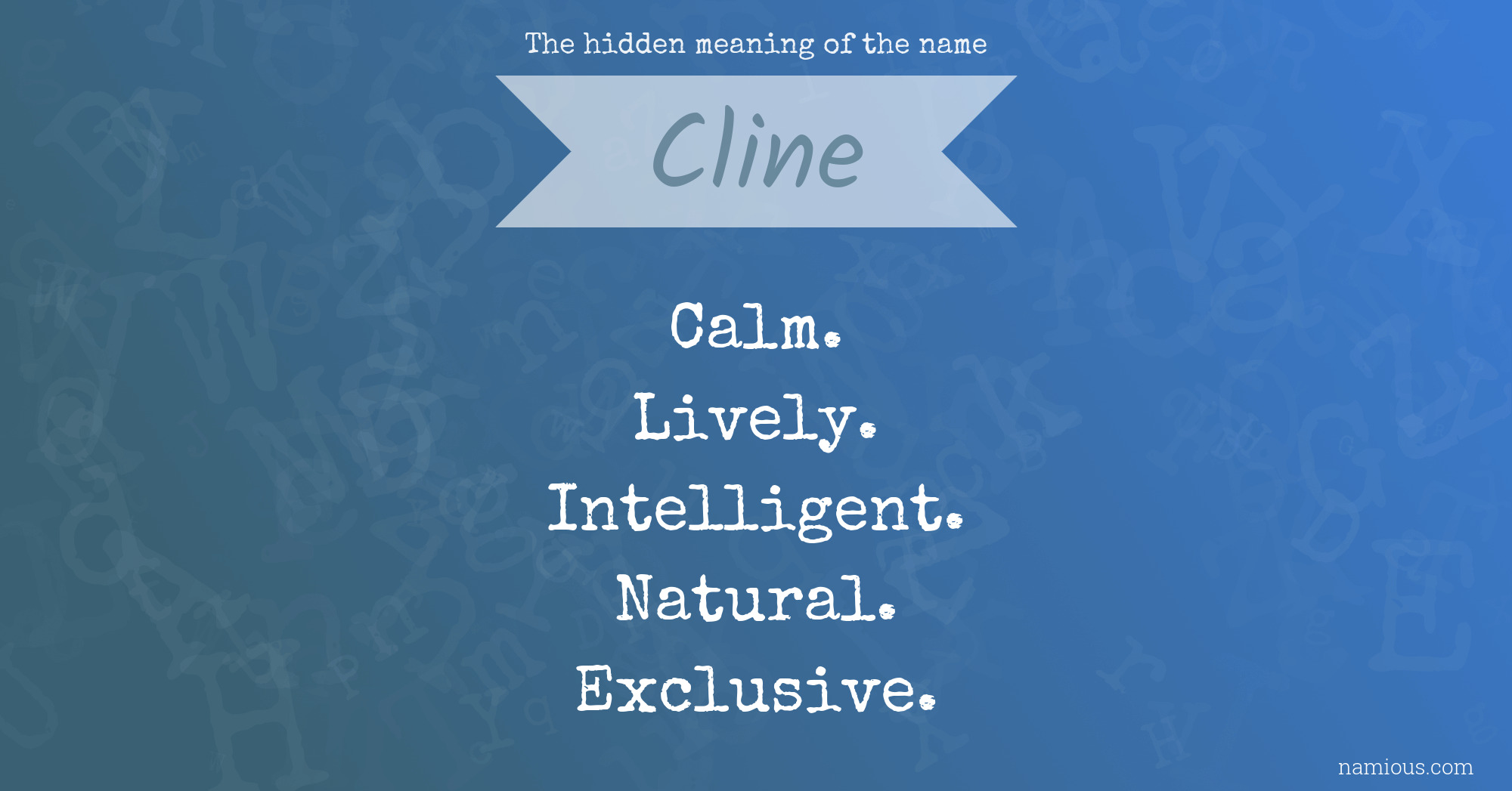 The hidden meaning of the name Cline