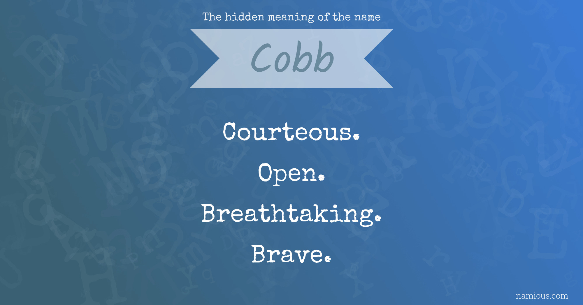 The hidden meaning of the name Cobb