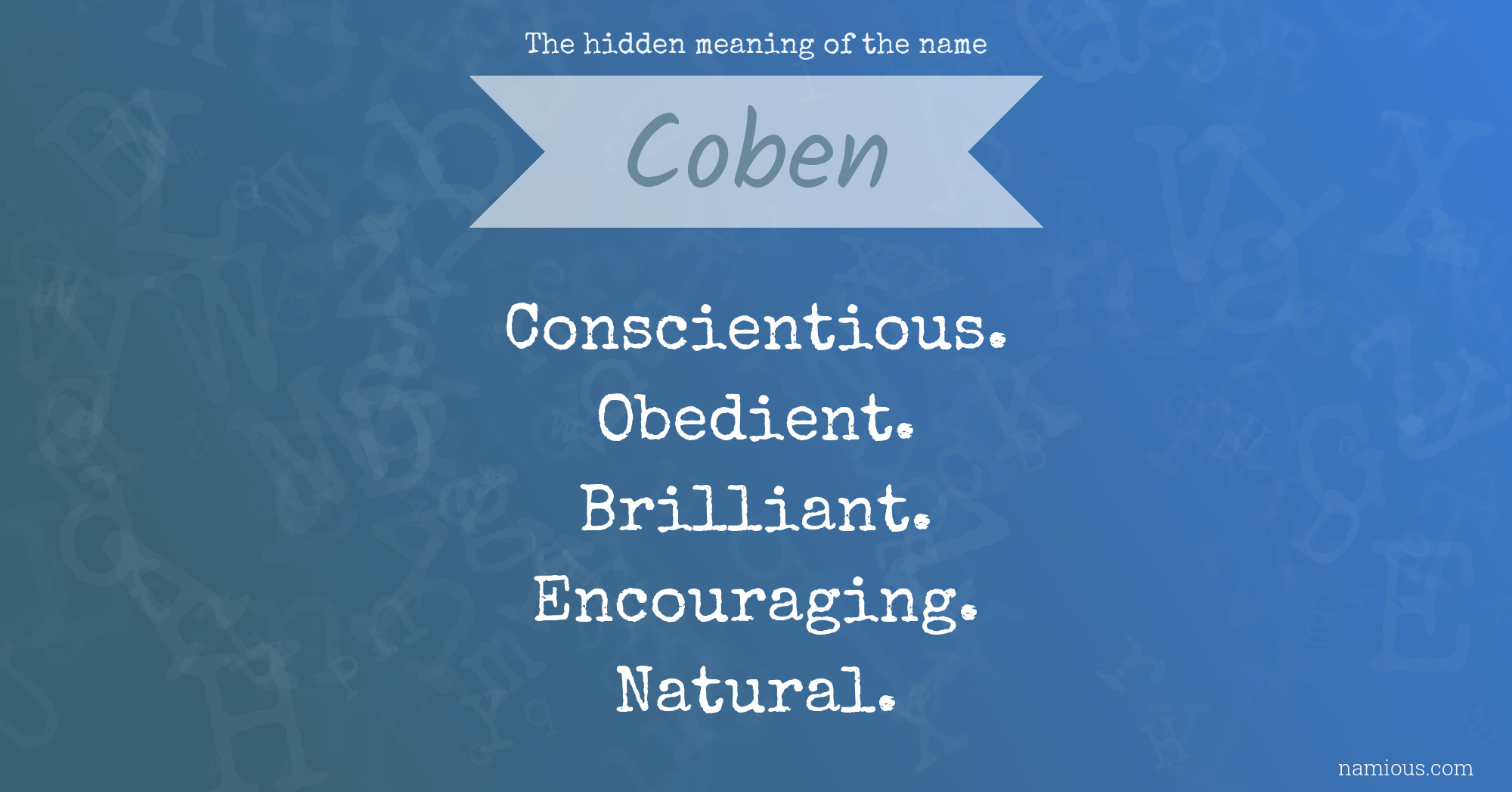 The hidden meaning of the name Coben