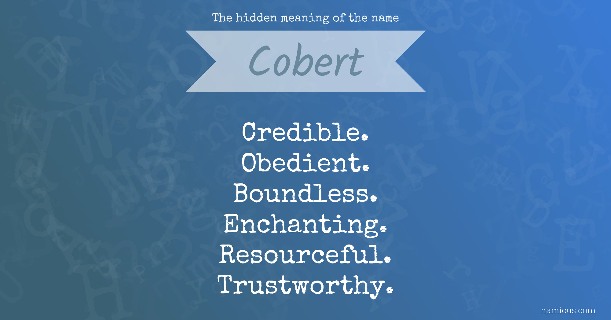 The hidden meaning of the name Cobert