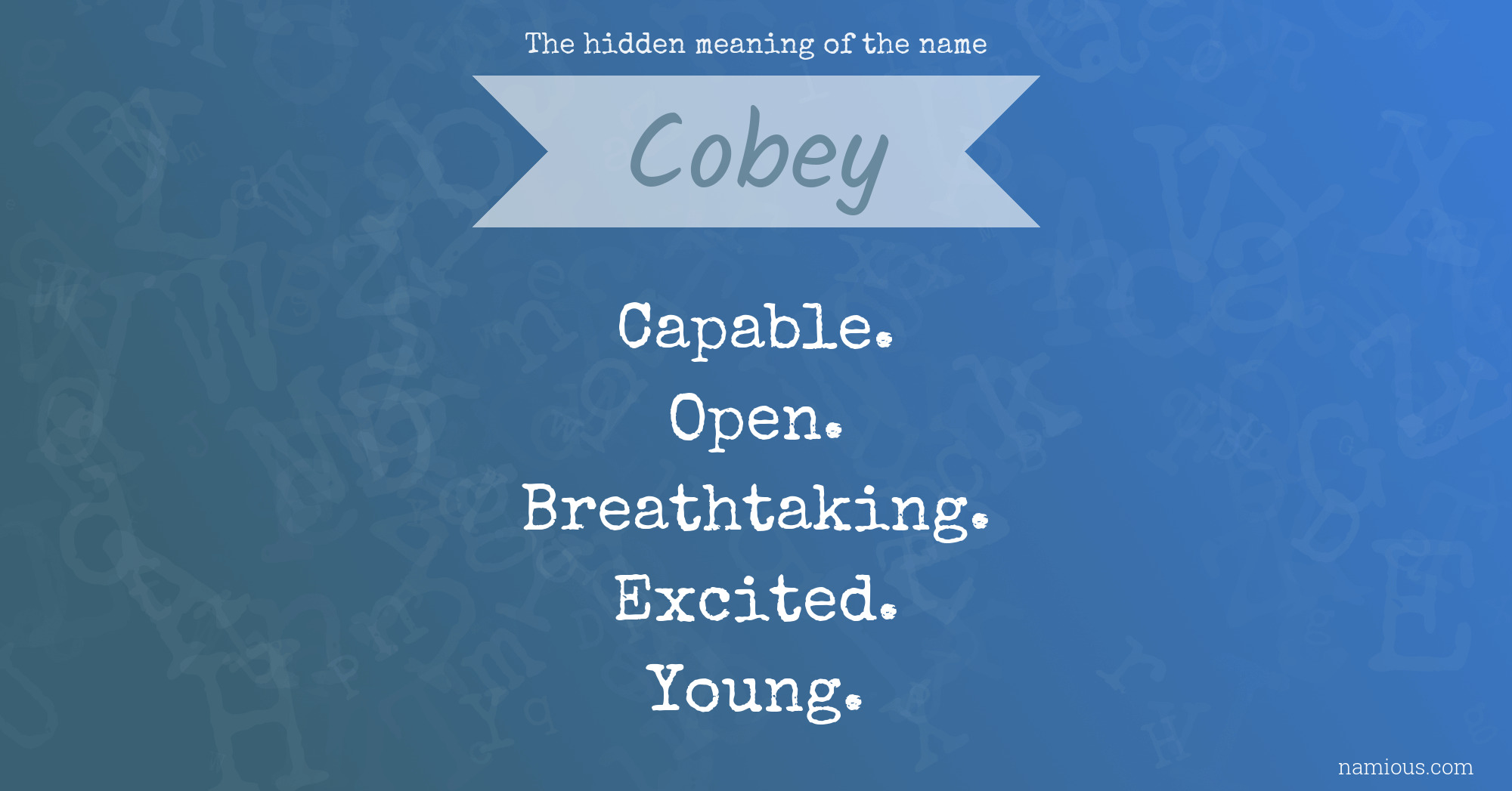 The hidden meaning of the name Cobey