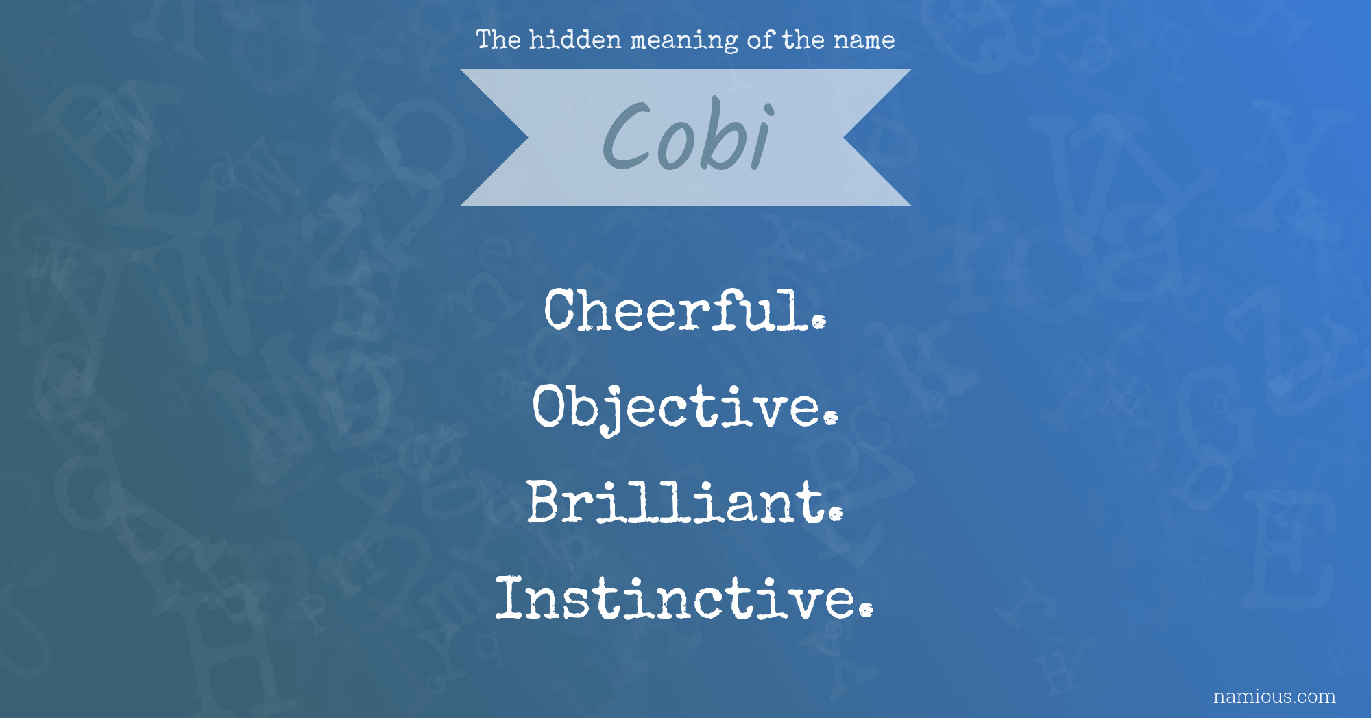 The hidden meaning of the name Cobi