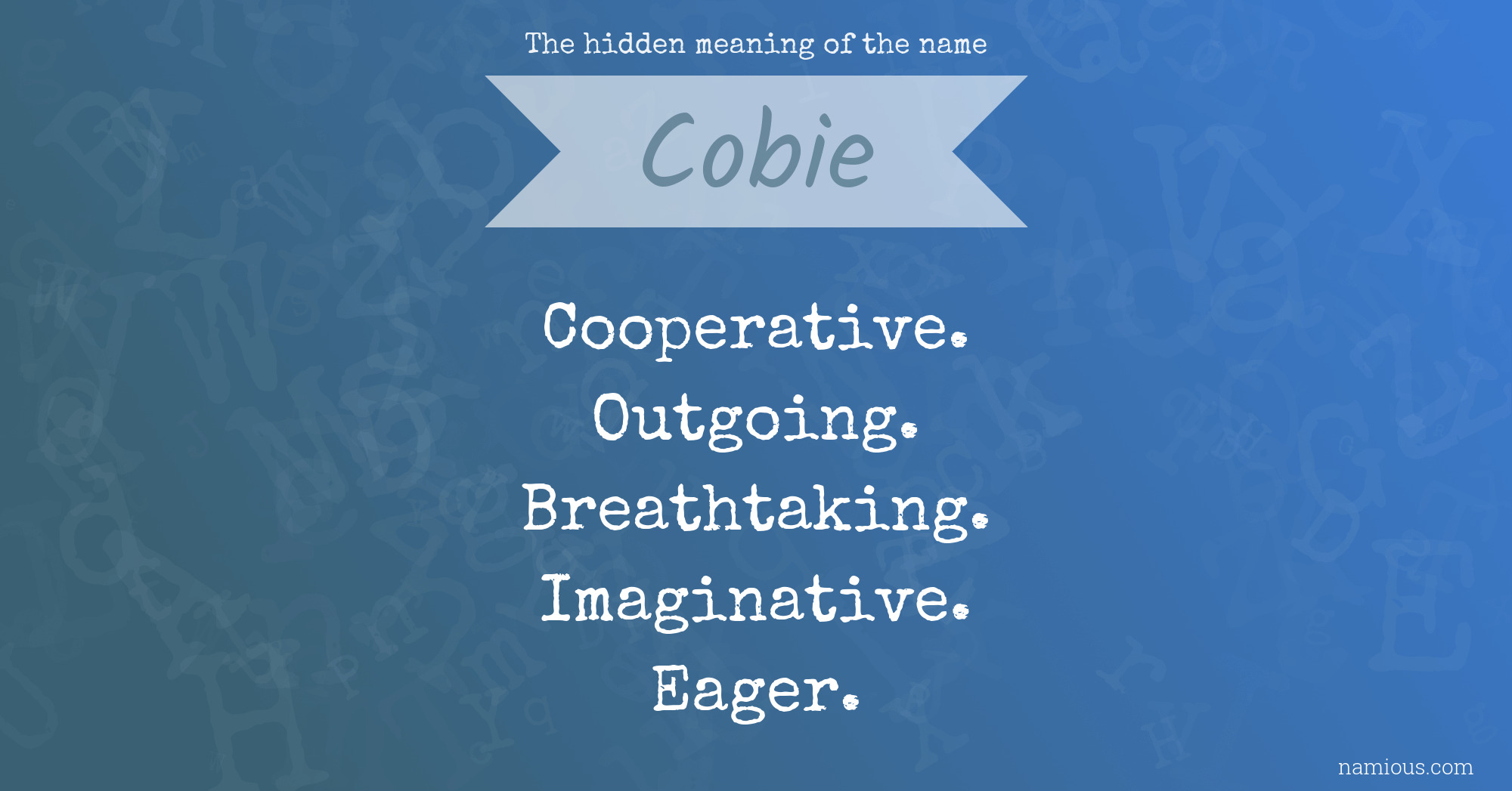 The hidden meaning of the name Cobie