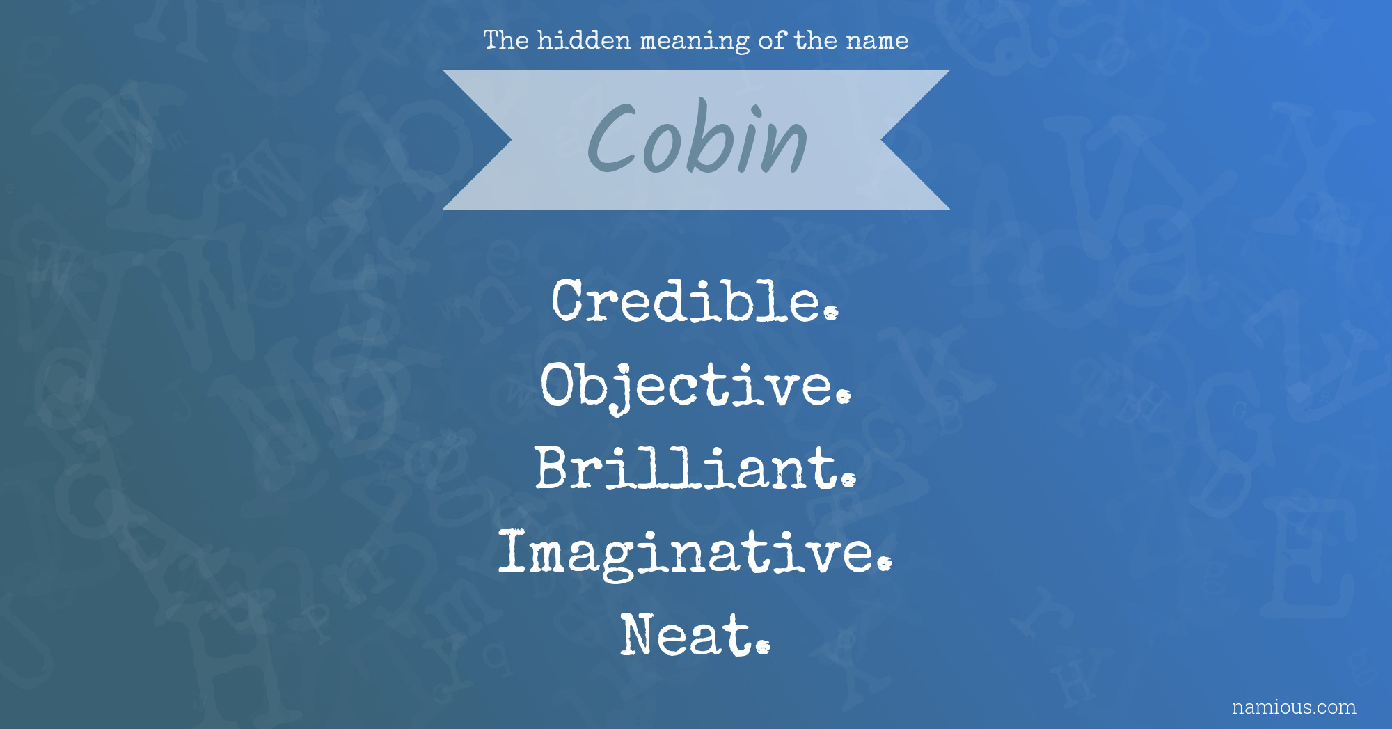 The hidden meaning of the name Cobin