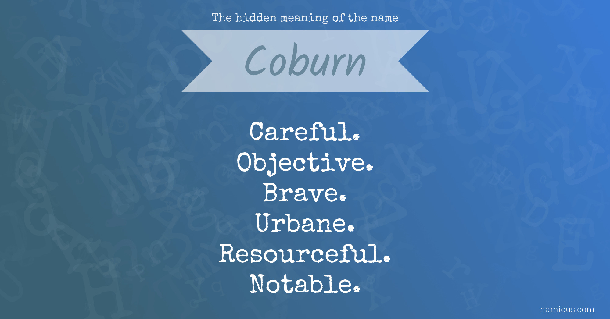 The hidden meaning of the name Coburn