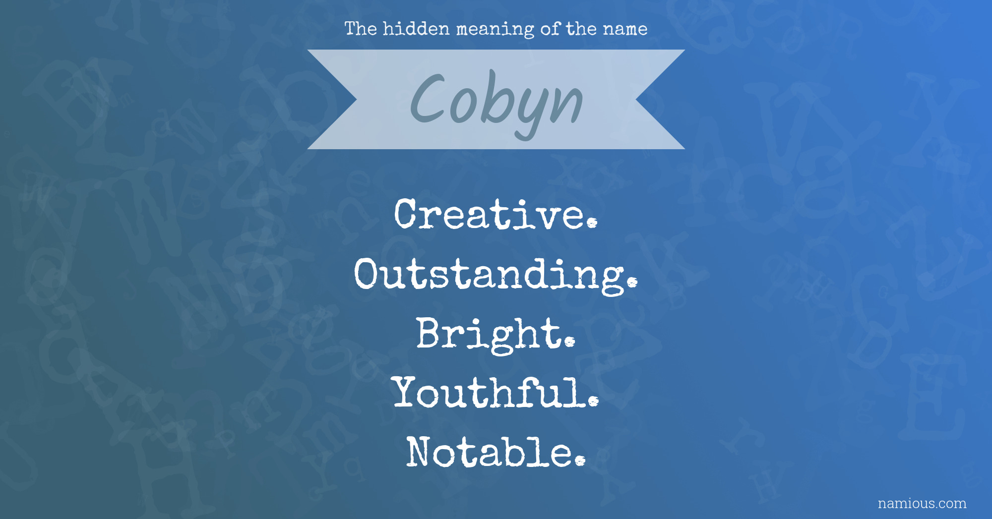 The hidden meaning of the name Cobyn