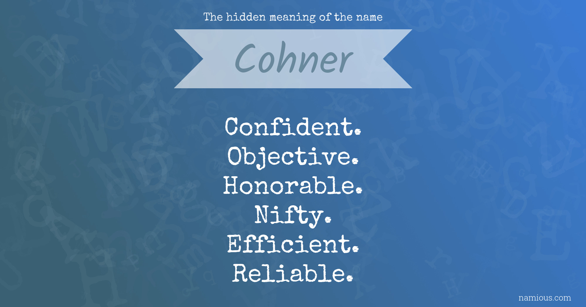 The hidden meaning of the name Cohner