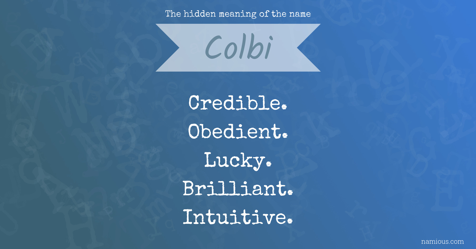 The hidden meaning of the name Colbi