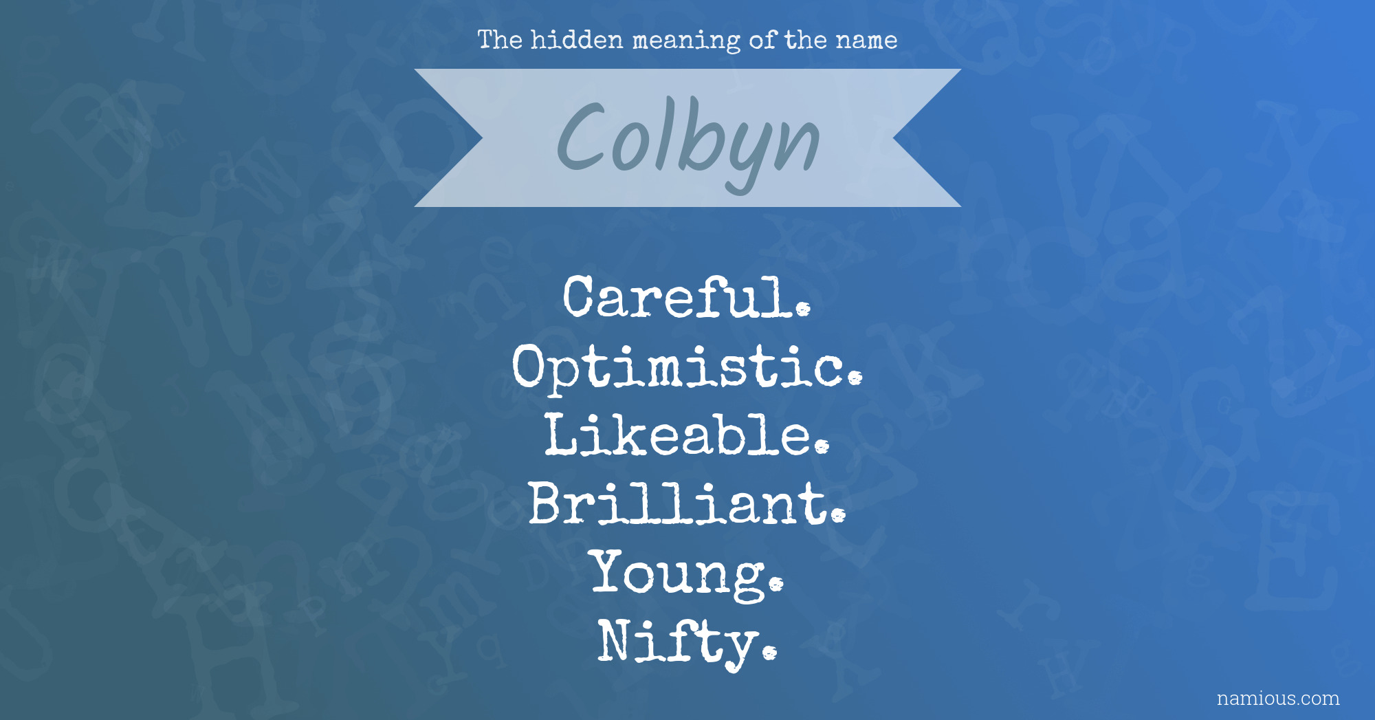 The hidden meaning of the name Colbyn