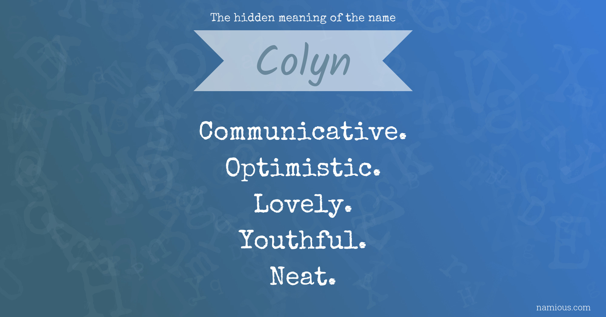 The hidden meaning of the name Colyn