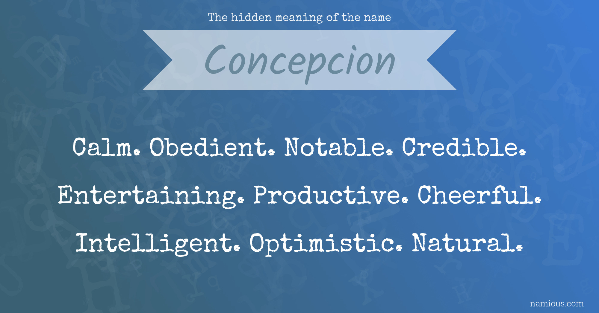 The hidden meaning of the name Concepcion