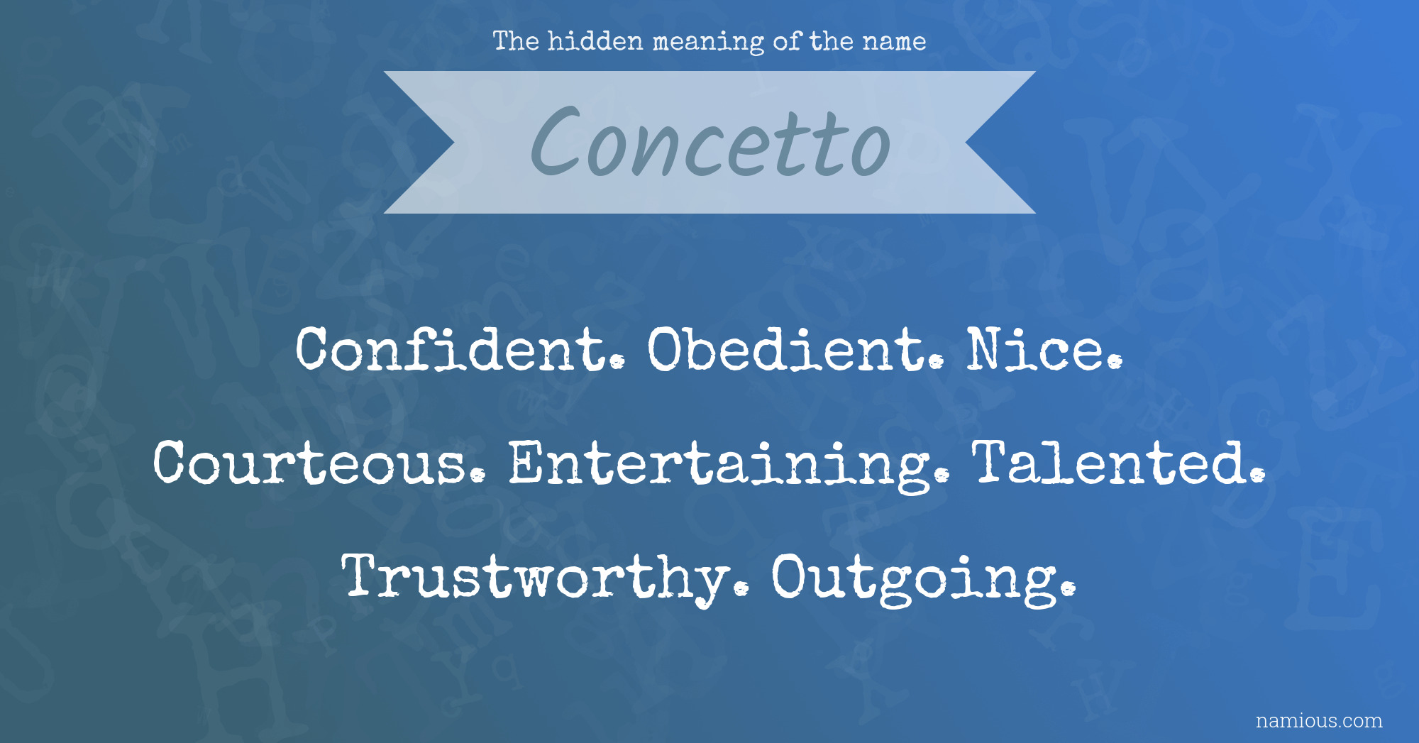 The hidden meaning of the name Concetto