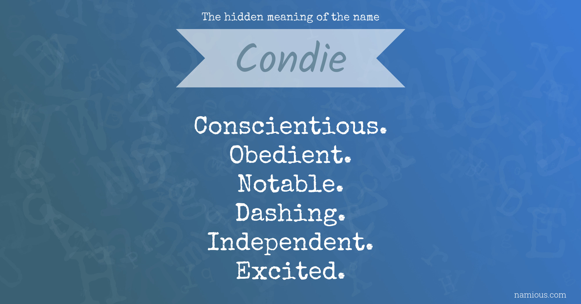 The hidden meaning of the name Condie