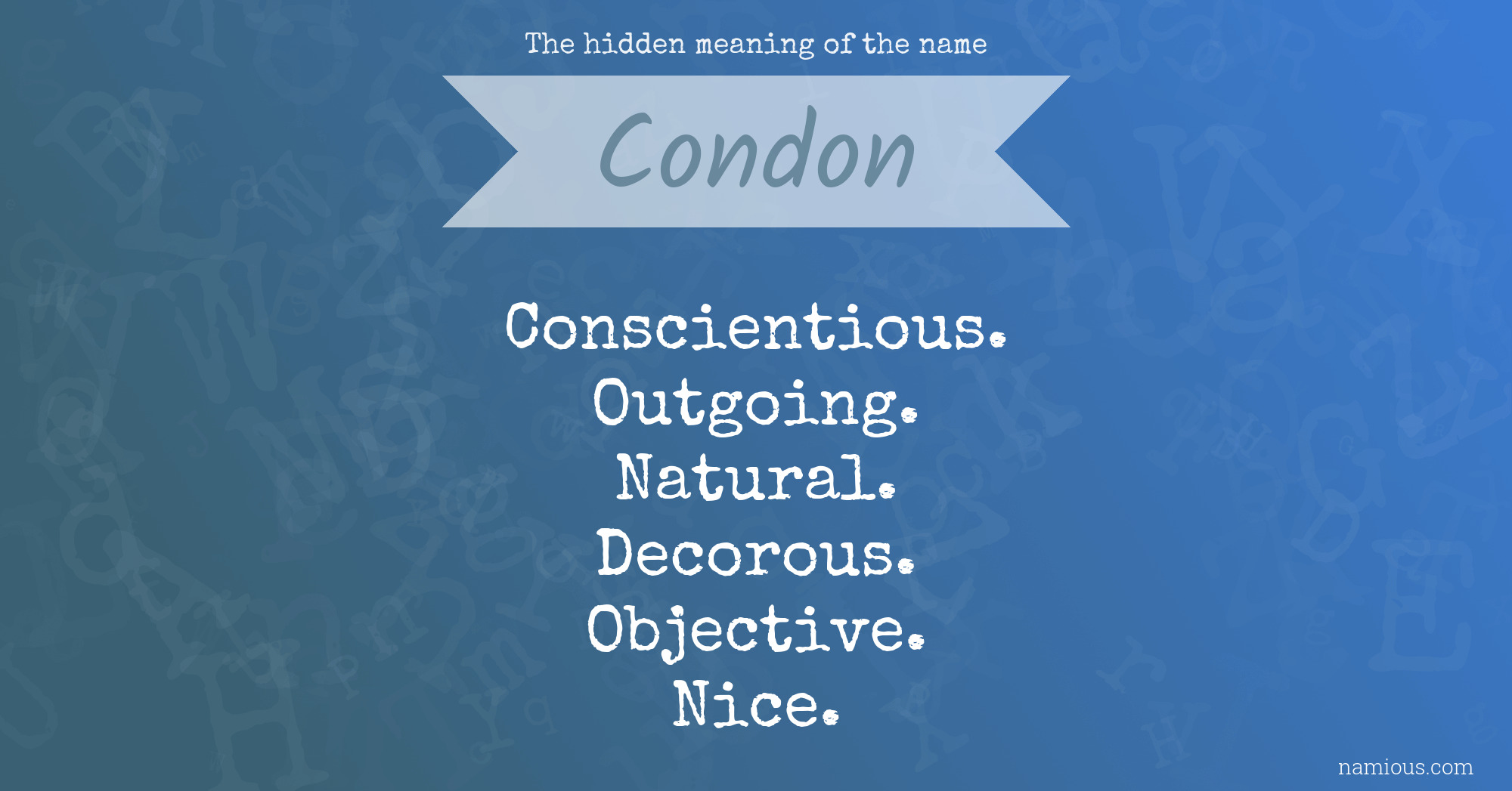 The hidden meaning of the name Condon