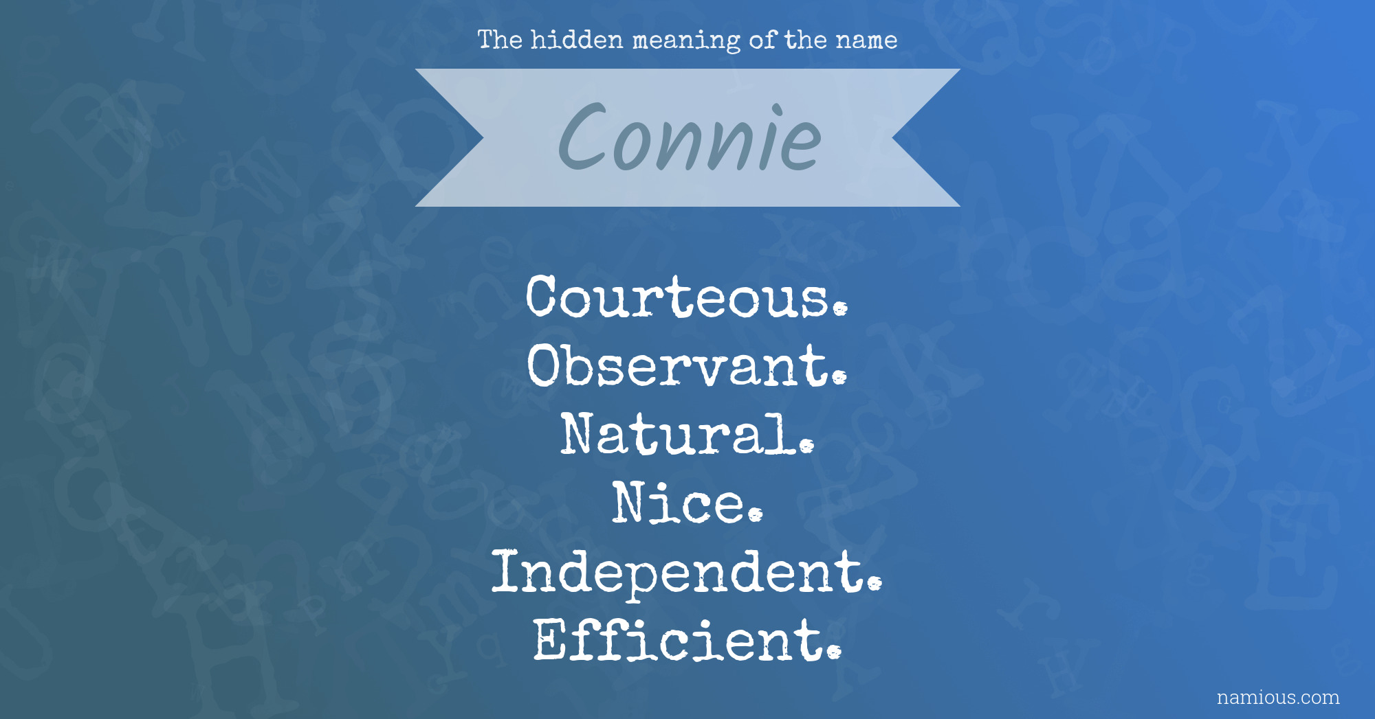 The hidden meaning of the name Connie