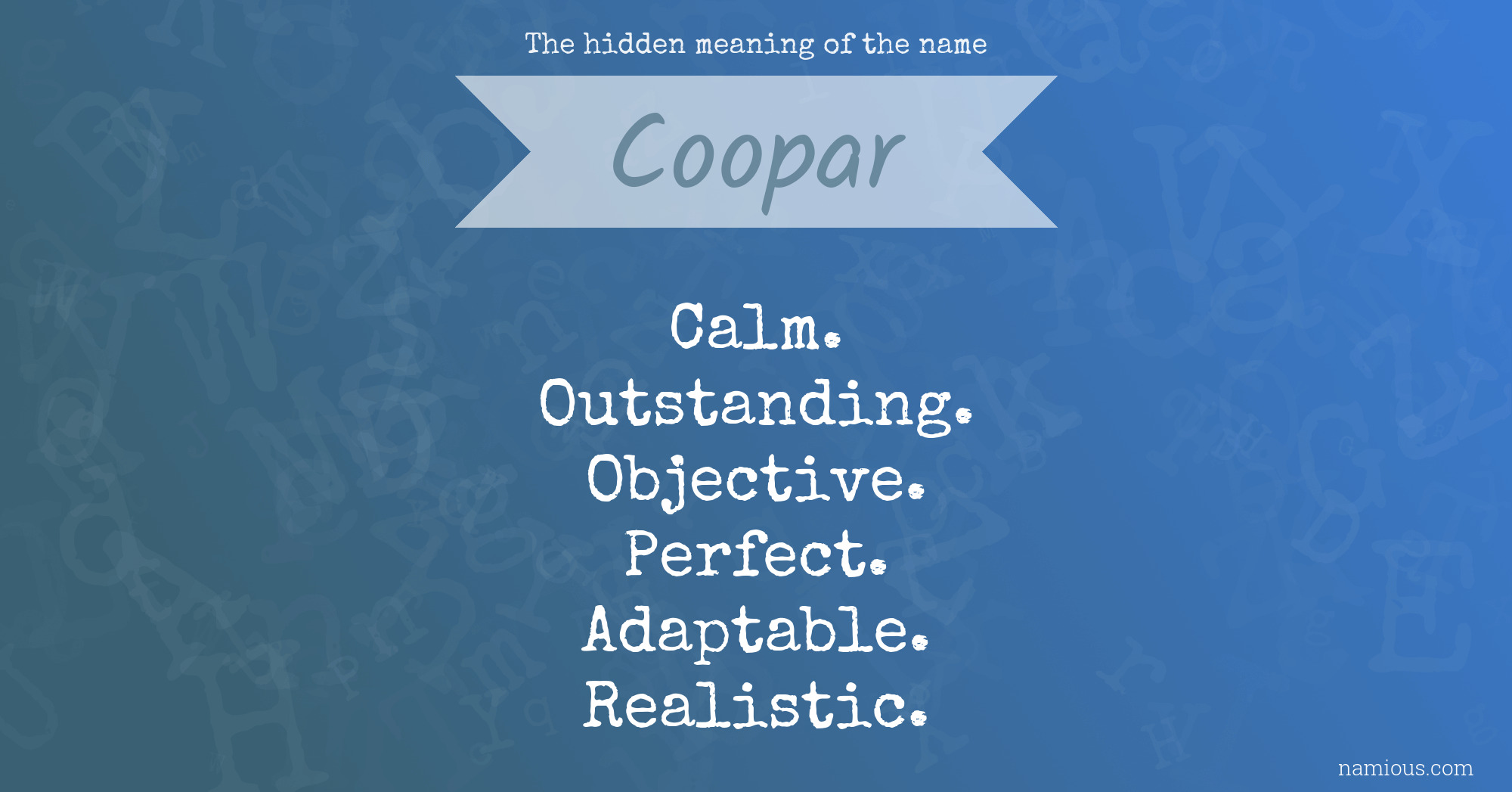 The hidden meaning of the name Coopar