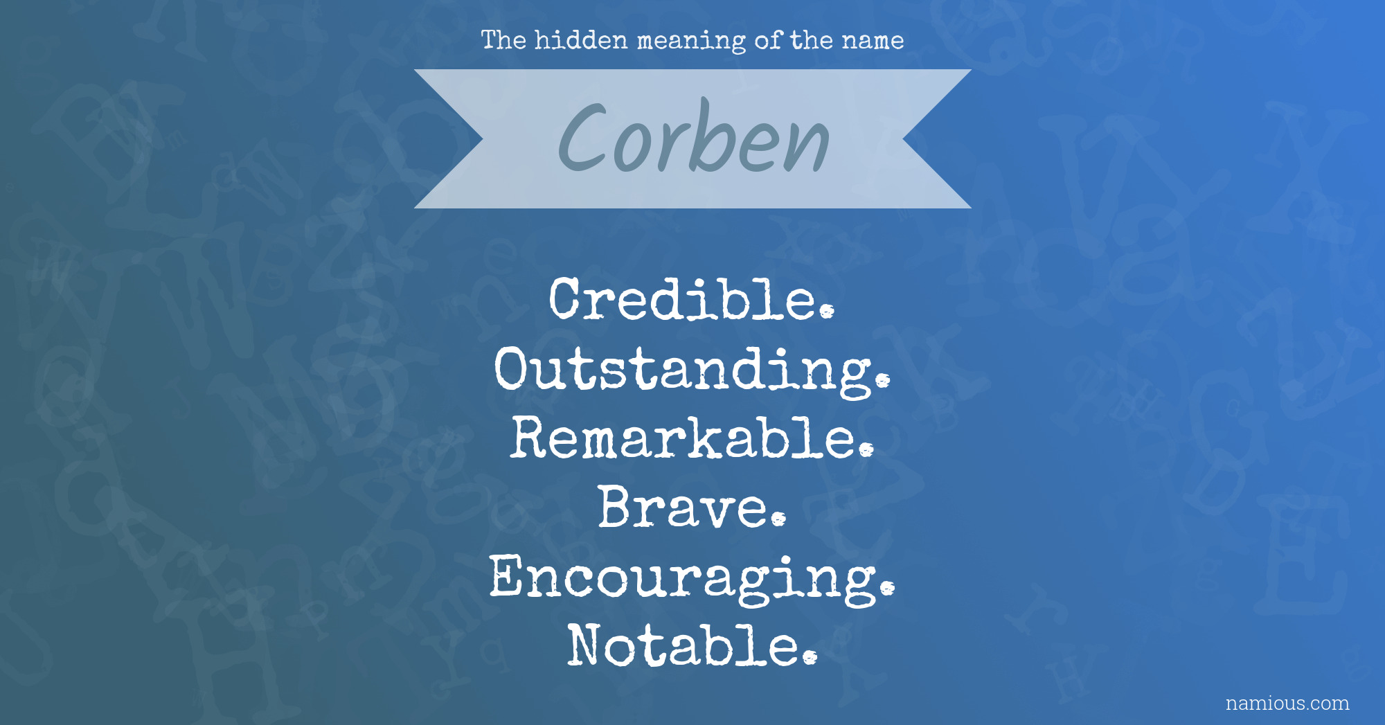 The hidden meaning of the name Corben