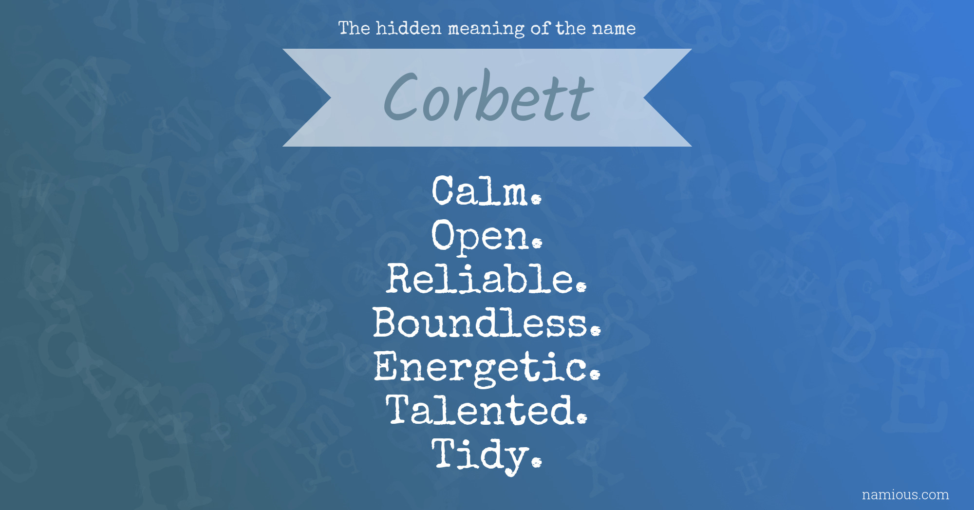 The hidden meaning of the name Corbett