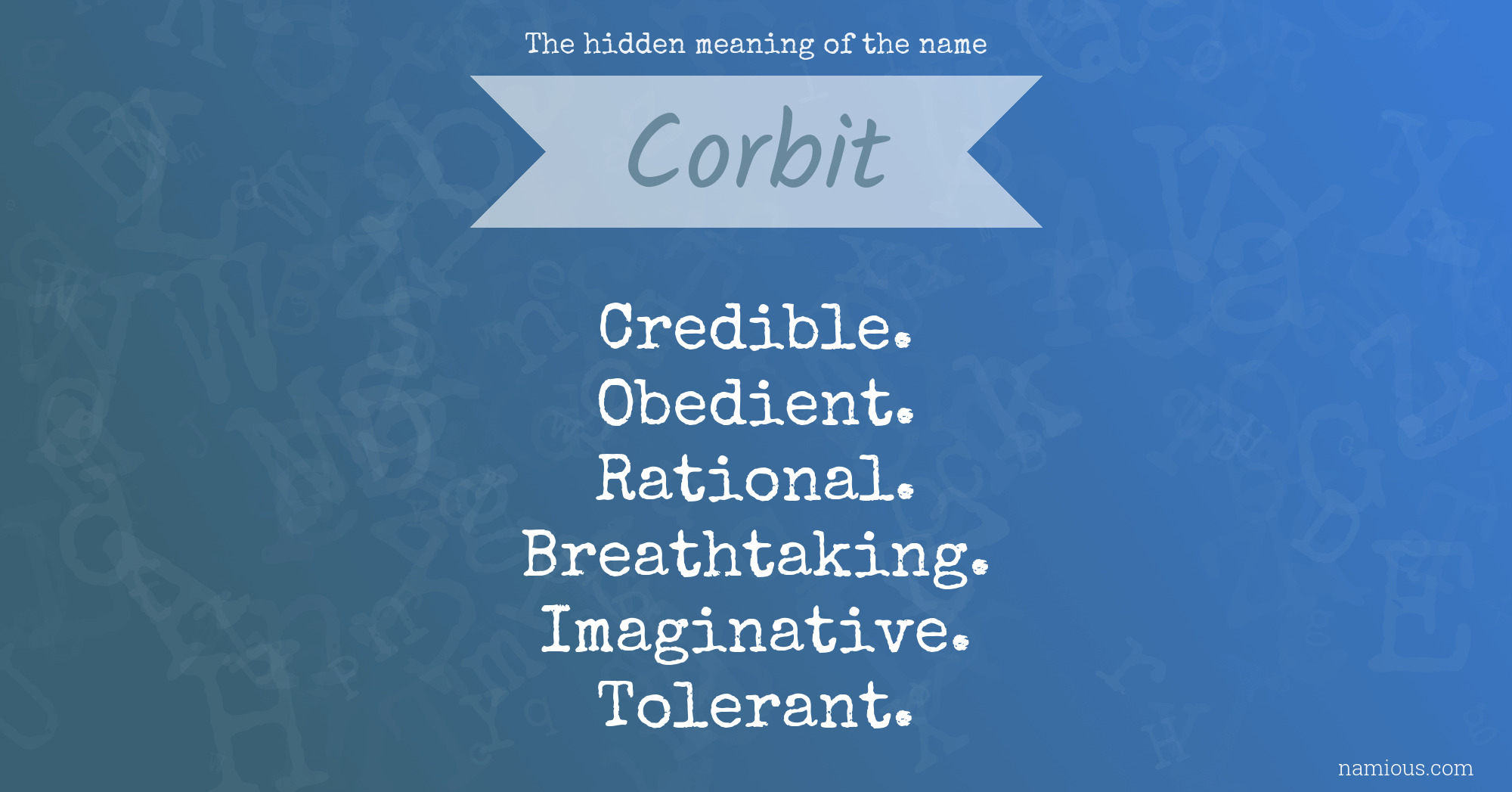 The hidden meaning of the name Corbit