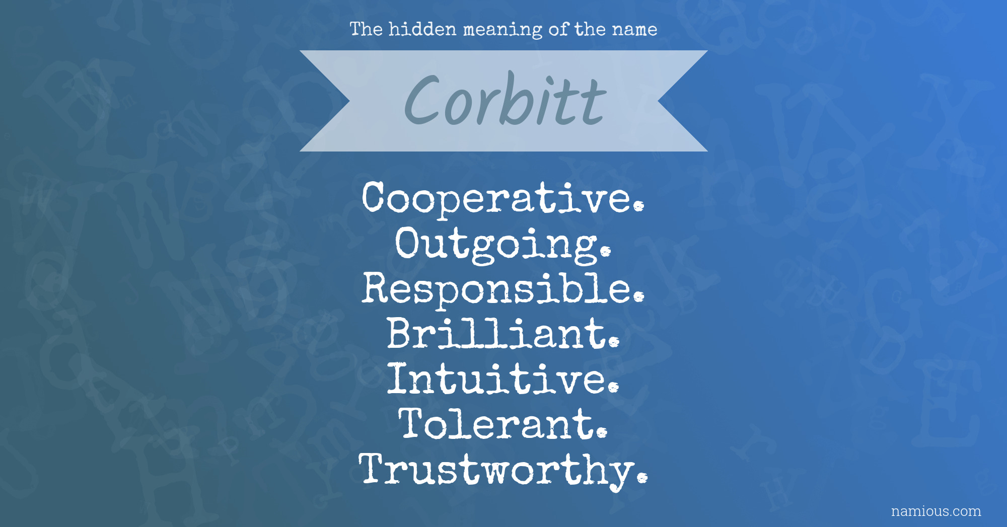 The hidden meaning of the name Corbitt