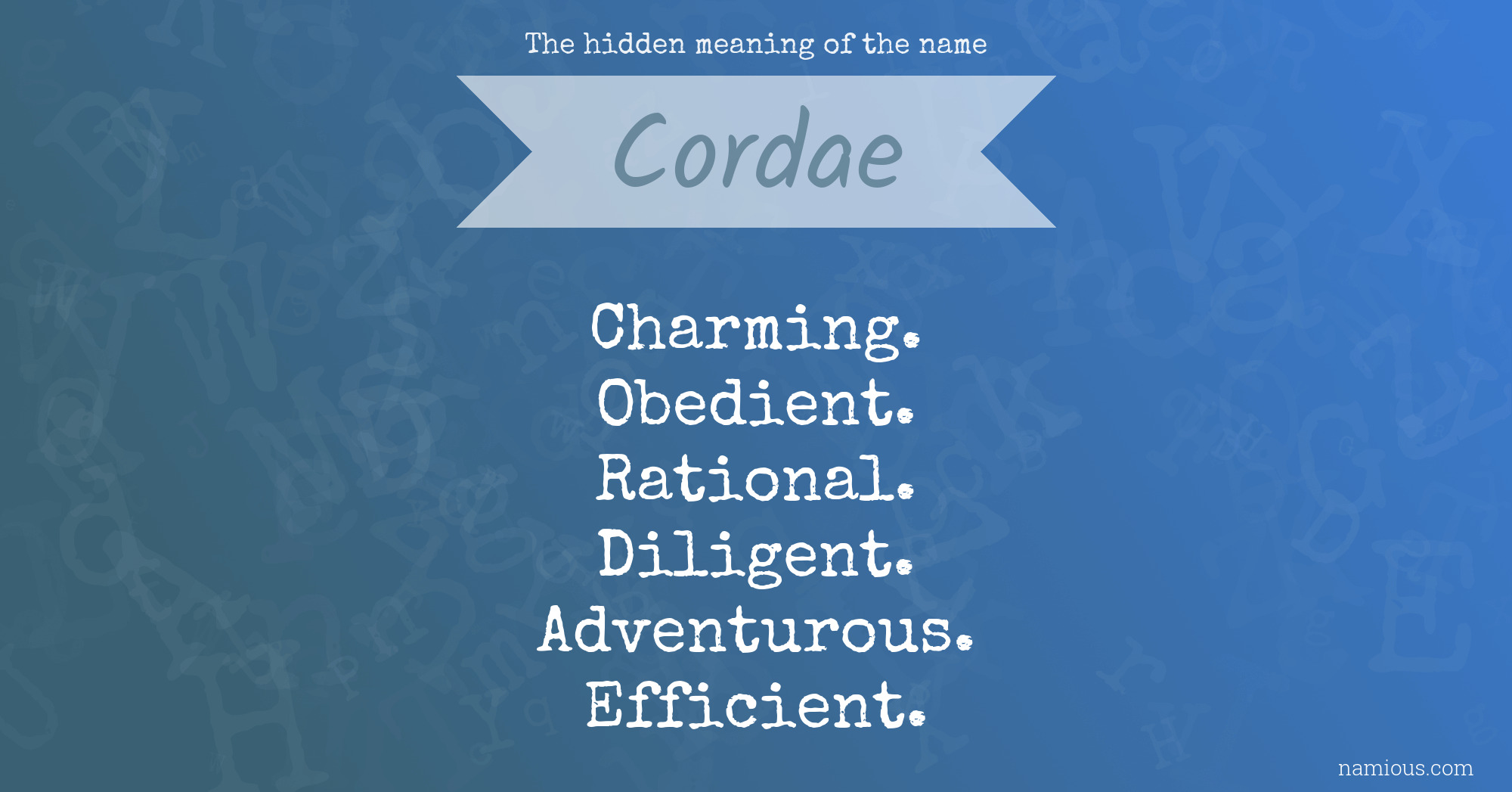 The hidden meaning of the name Cordae