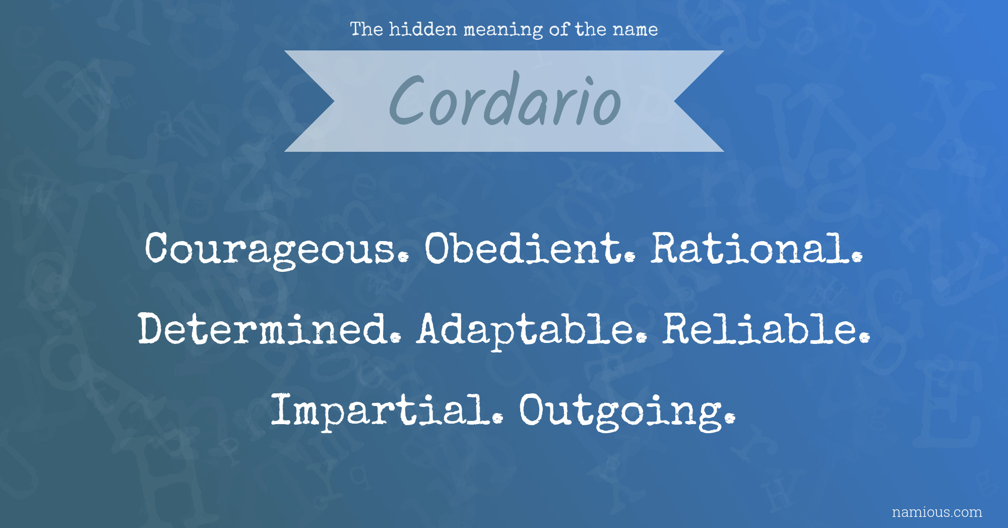 The hidden meaning of the name Cordario