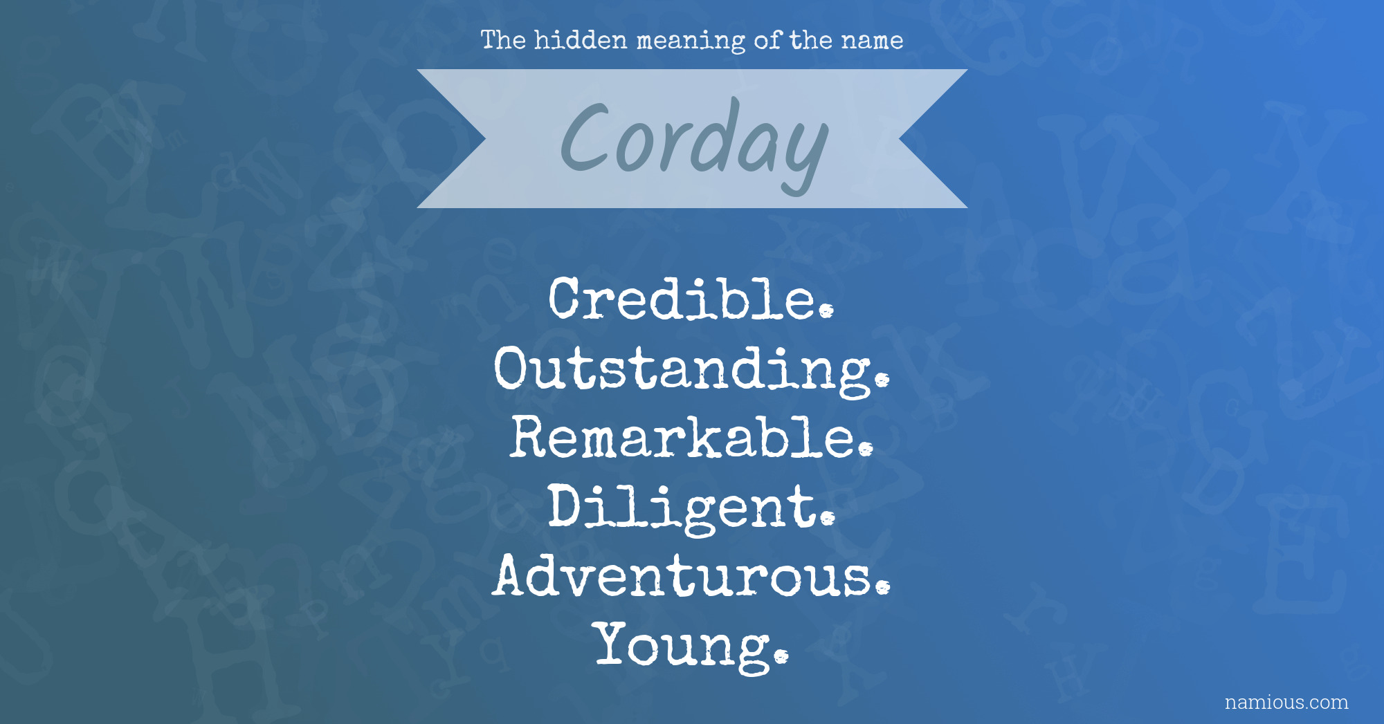 The hidden meaning of the name Corday