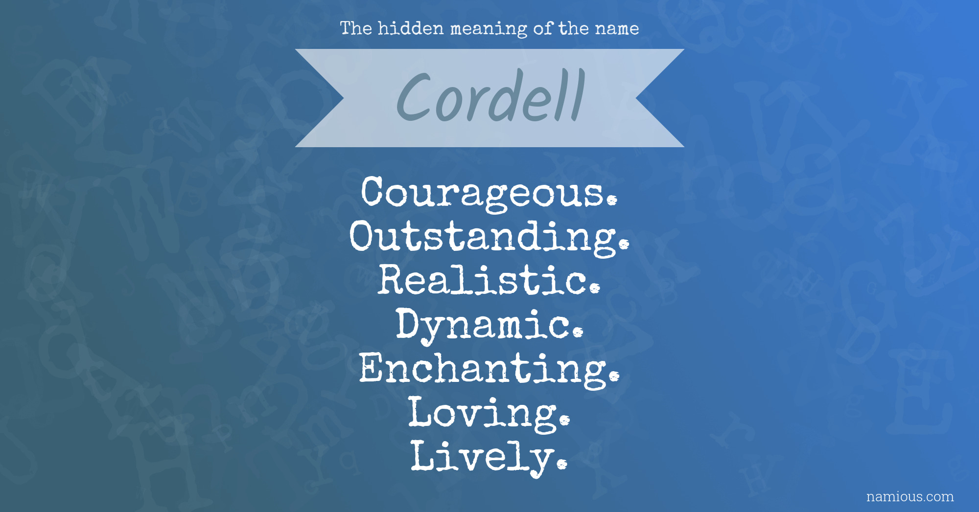 The hidden meaning of the name Cordell