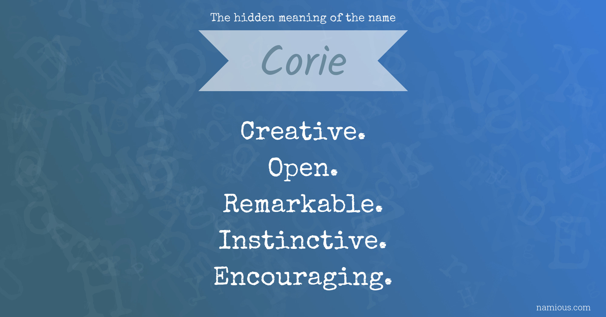 The hidden meaning of the name Corie