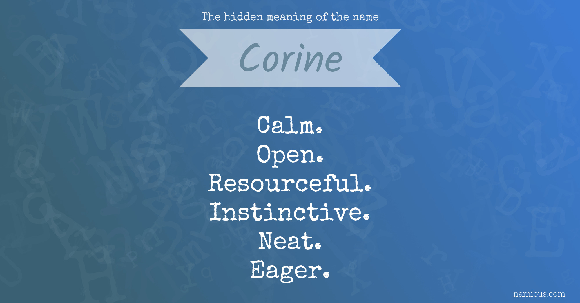 The hidden meaning of the name Corine