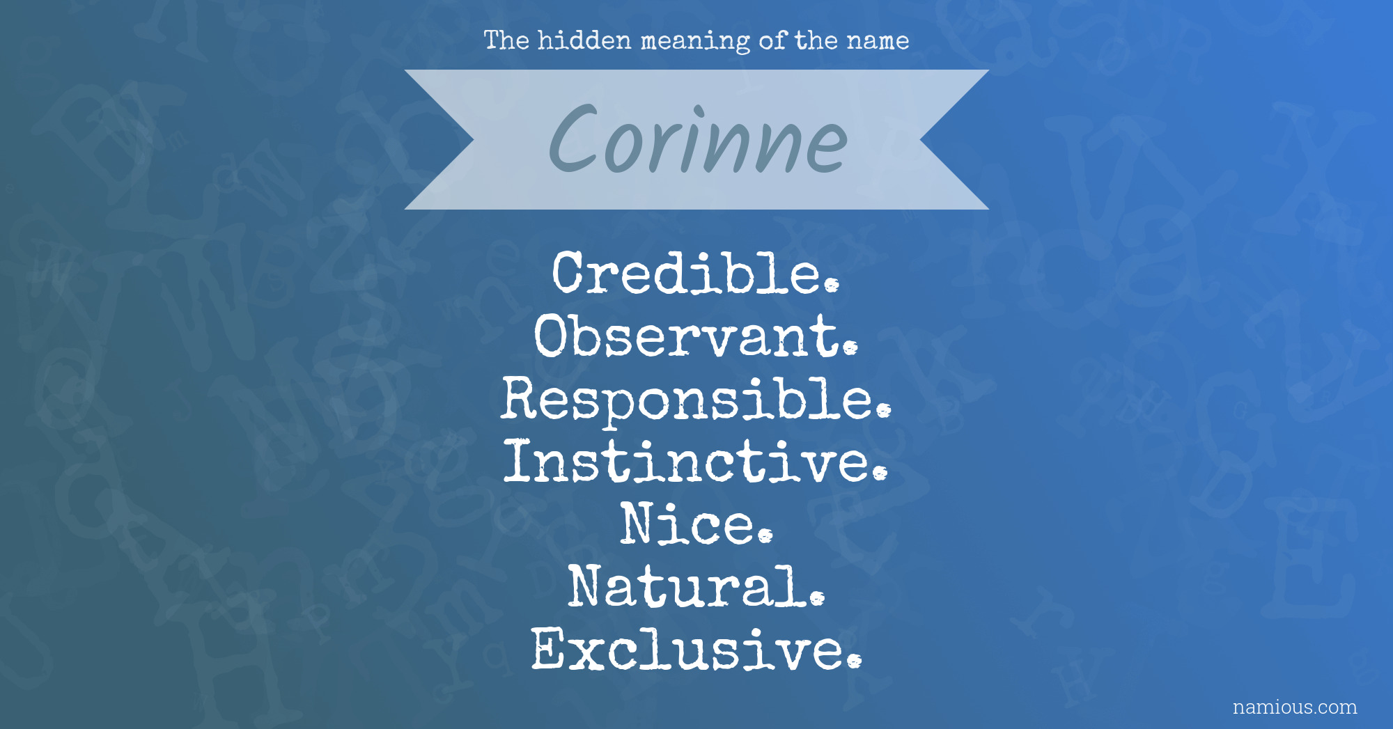 The hidden meaning of the name Corinne