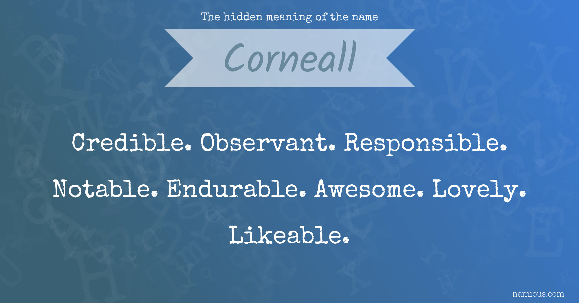 The hidden meaning of the name Corneall