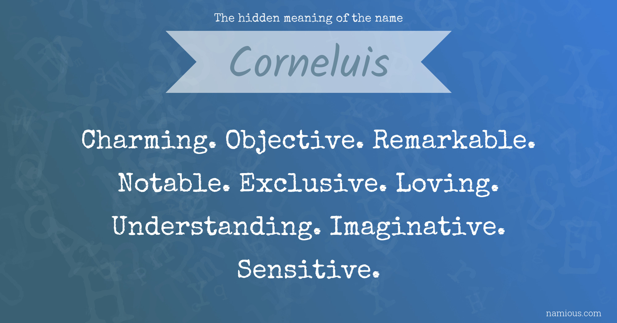 The hidden meaning of the name Corneluis