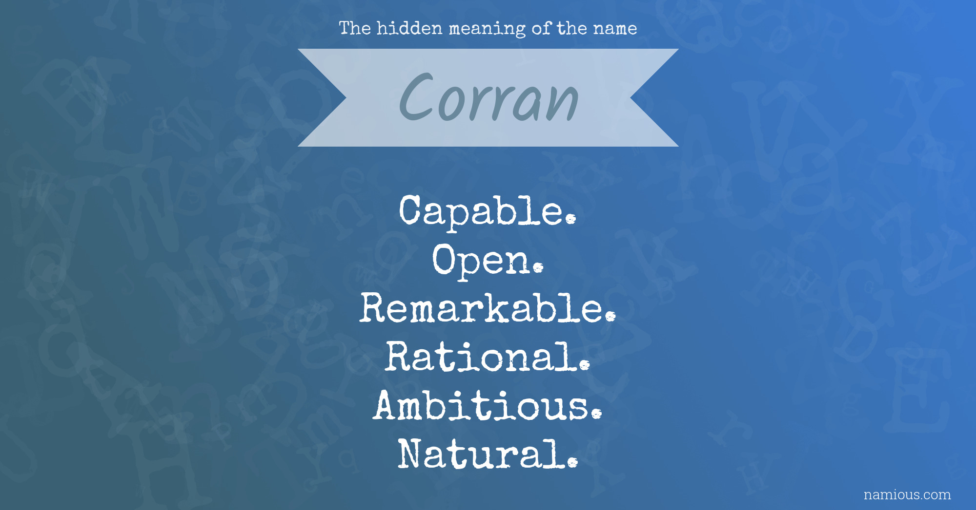 The hidden meaning of the name Corran