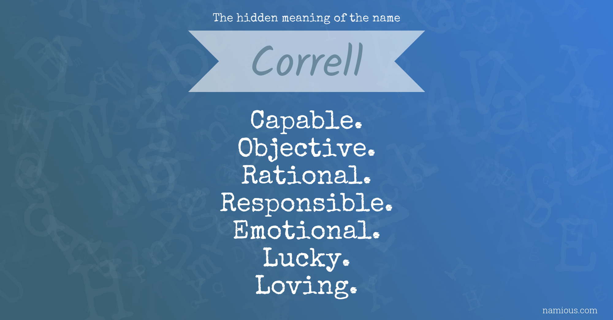 The hidden meaning of the name Correll