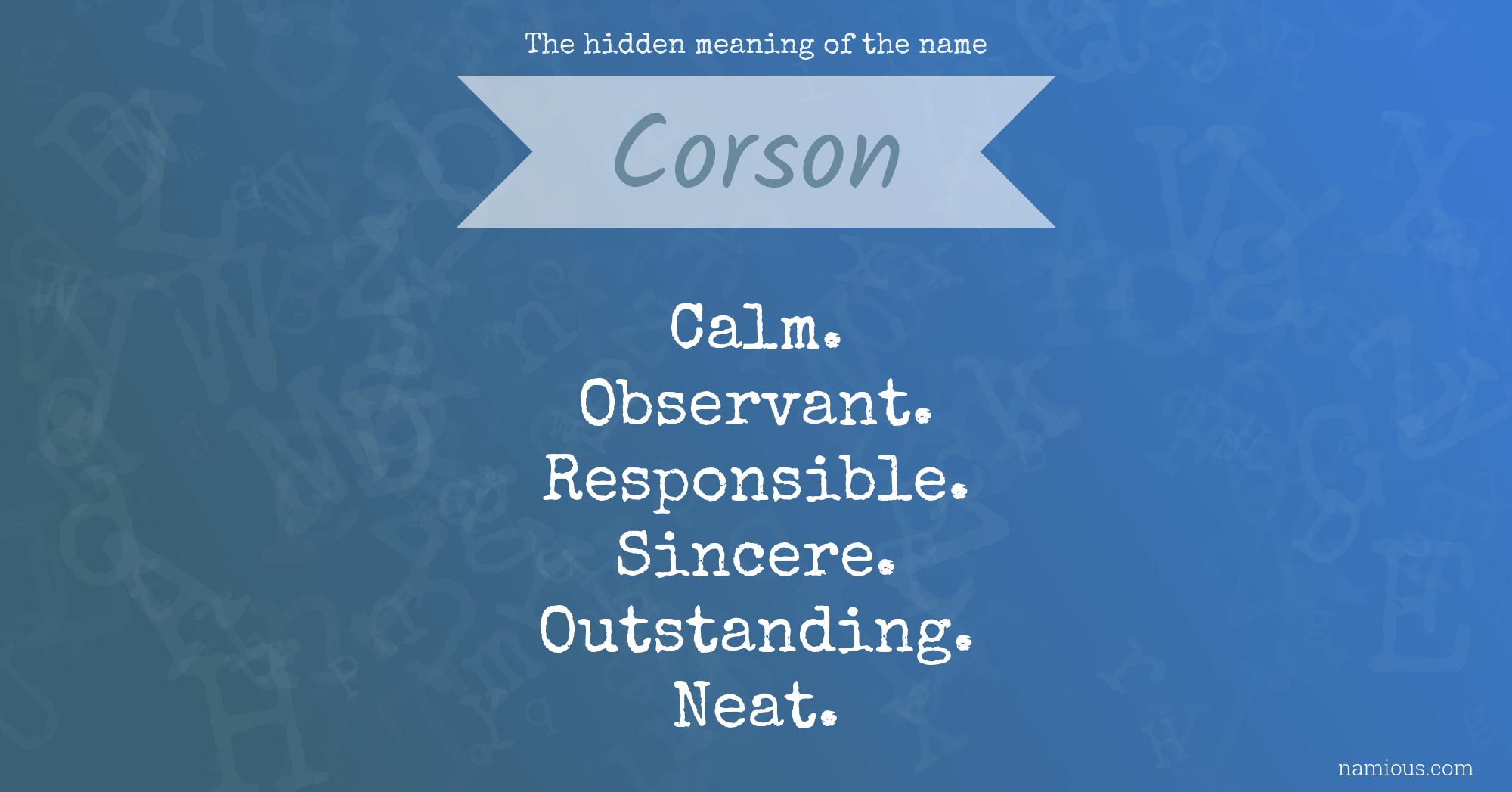 The hidden meaning of the name Corson