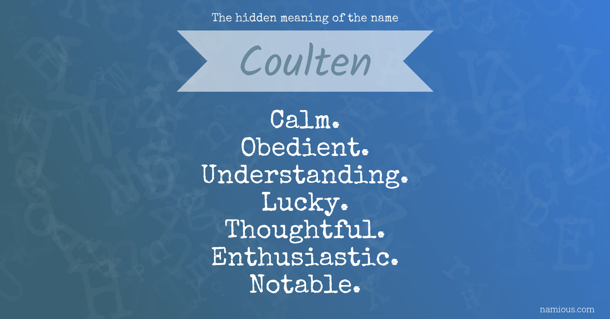 The hidden meaning of the name Coulten