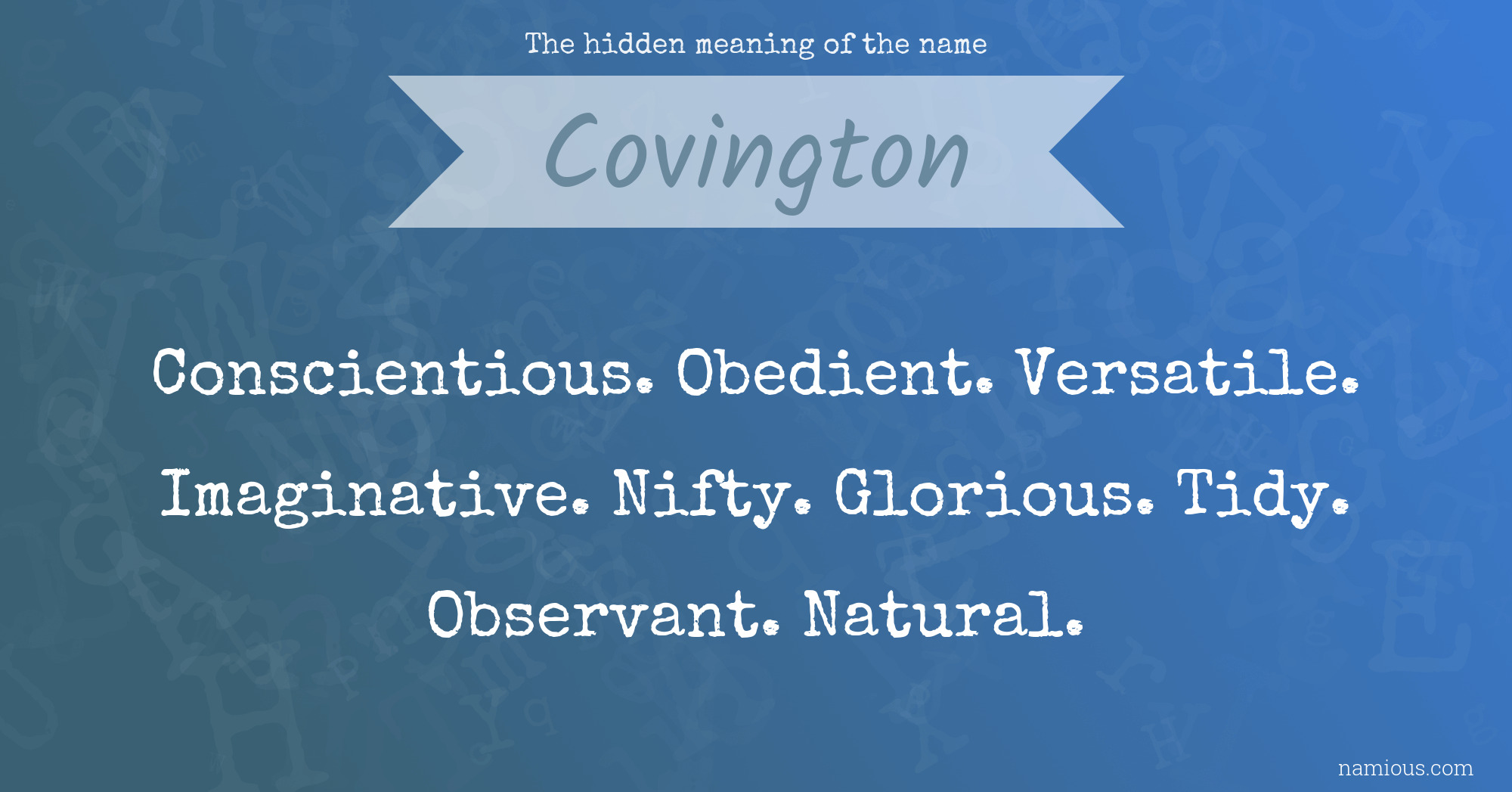 The hidden meaning of the name Covington