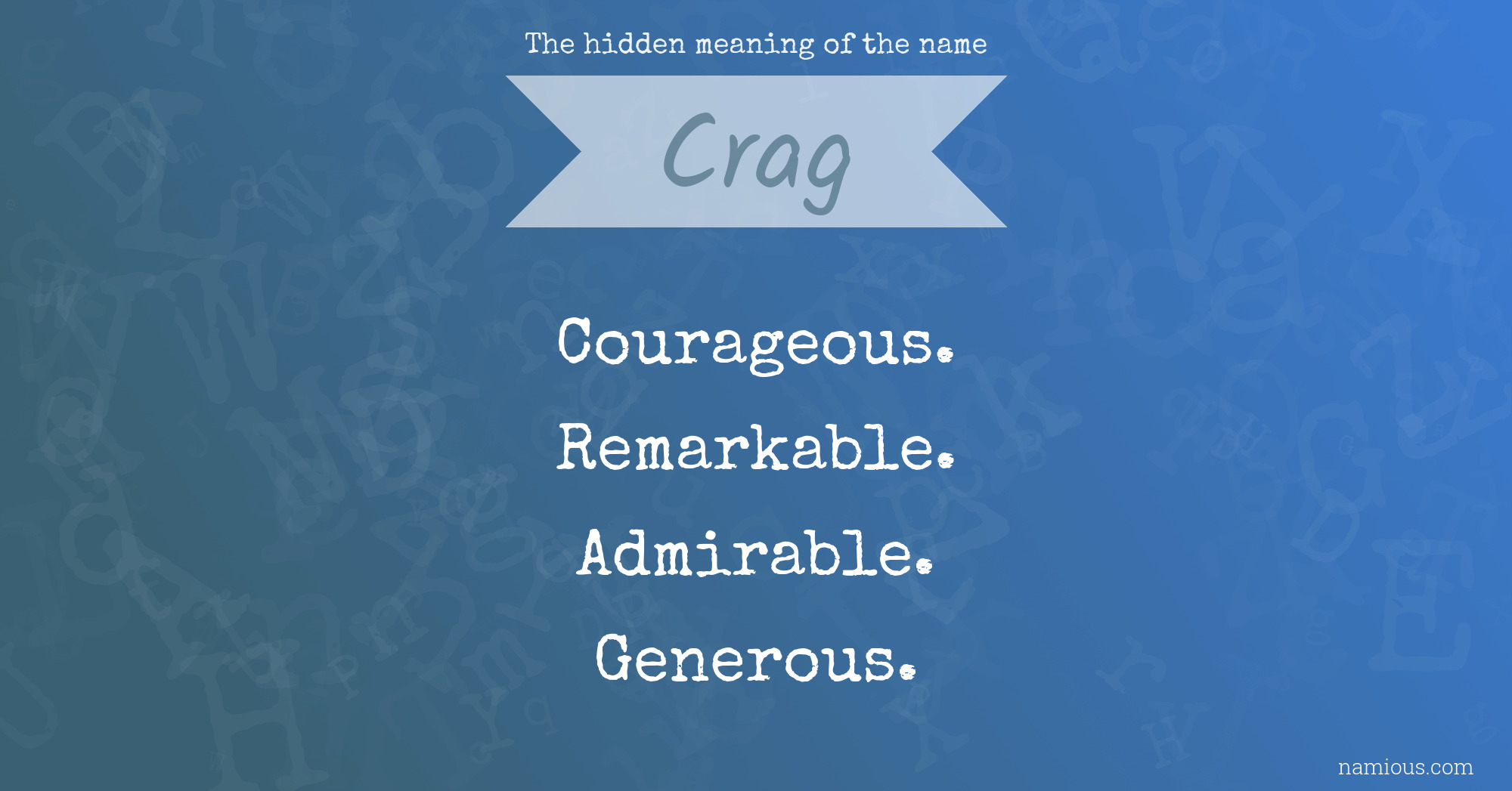 The hidden meaning of the name Crag