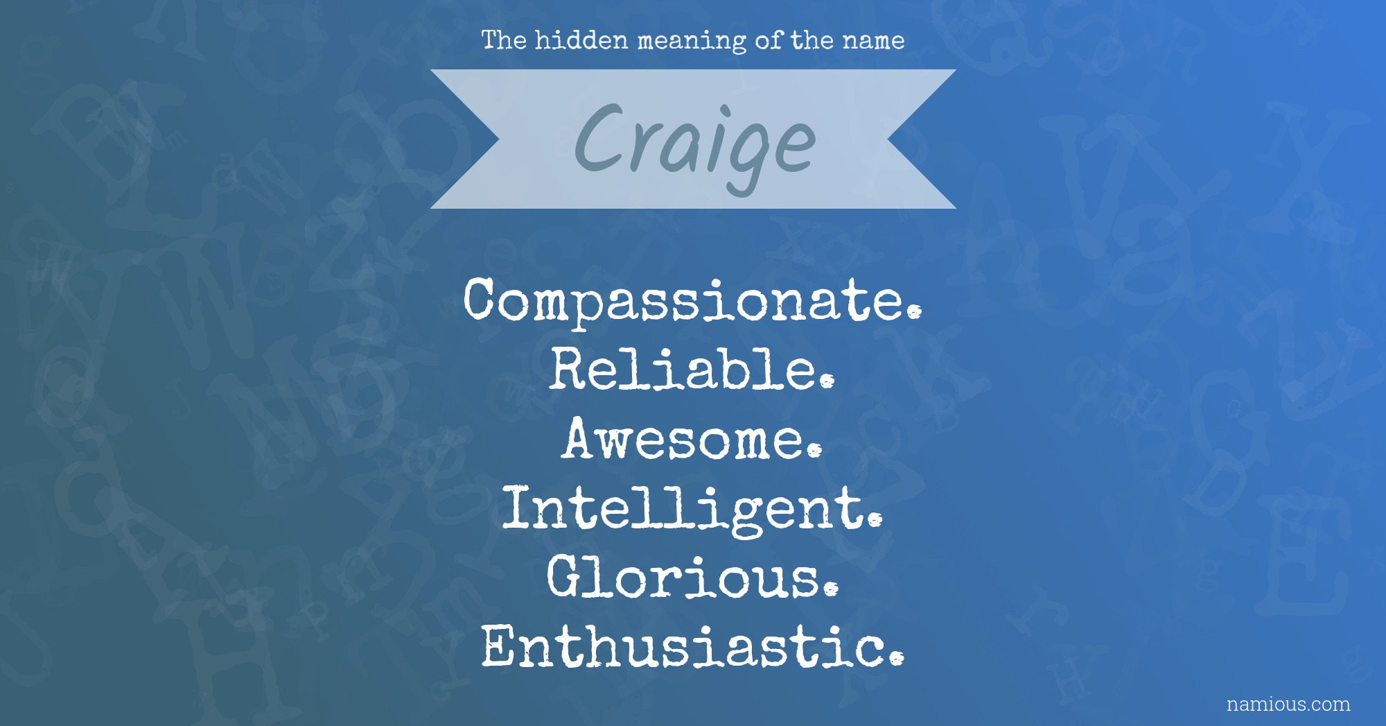 The hidden meaning of the name Craige